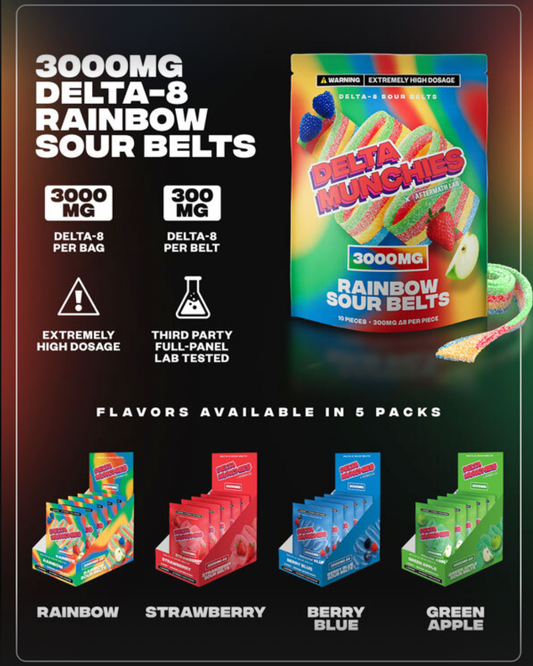 DELTA 8 SOUR BELTS 5 PACK DISPLAY