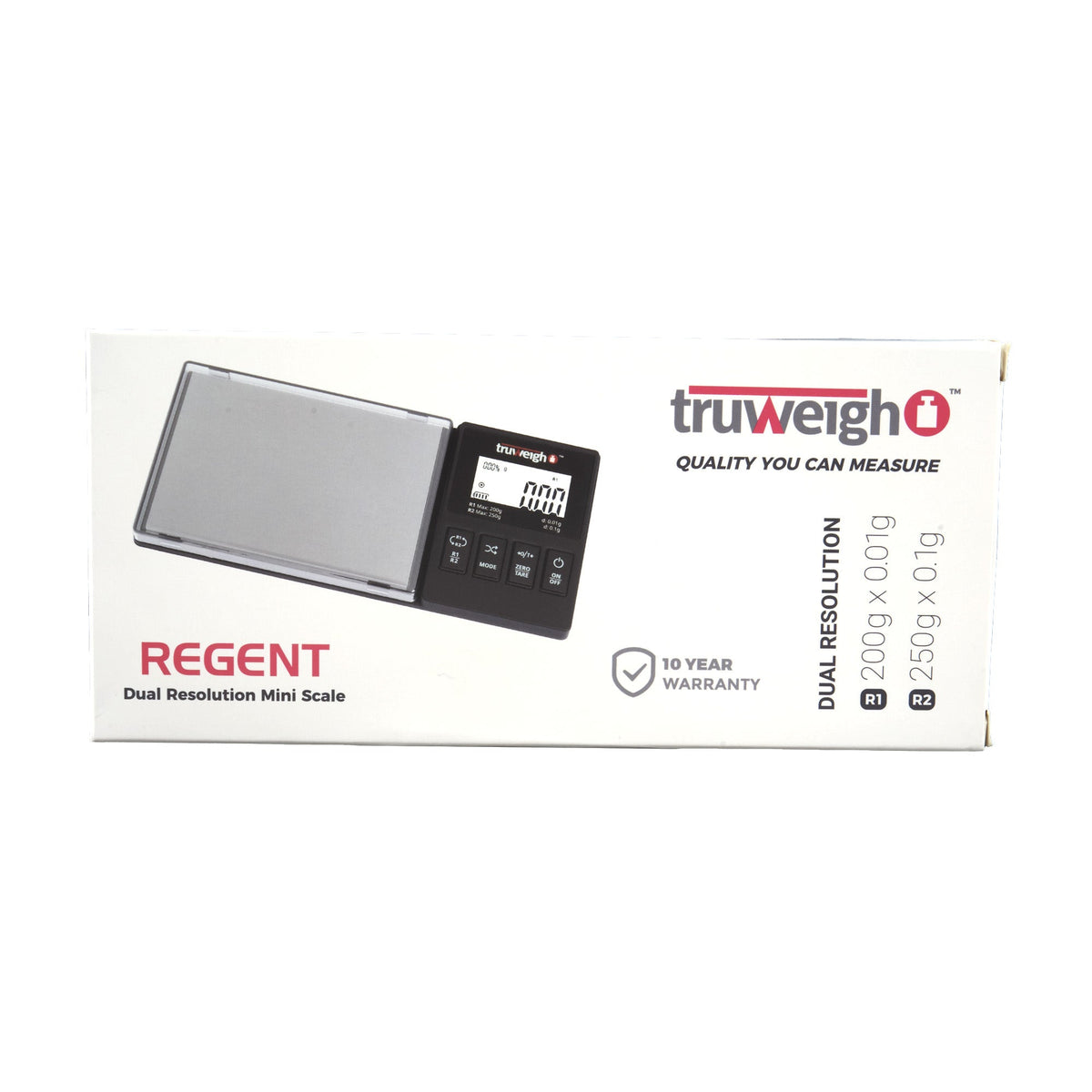 Truweigh REGENT Dual Resolution Mini Scale - 250g/200g x 0.1g/0.01g - Black