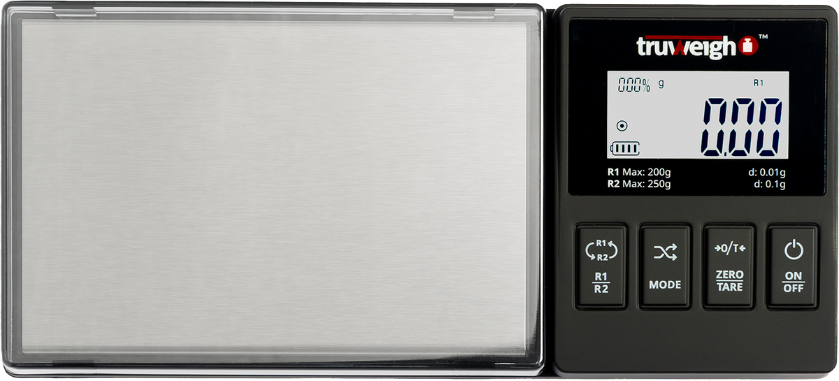 Truweigh REGENT Dual Resolution Mini Scale - 250g/200g x 0.1g/0.01g - Black