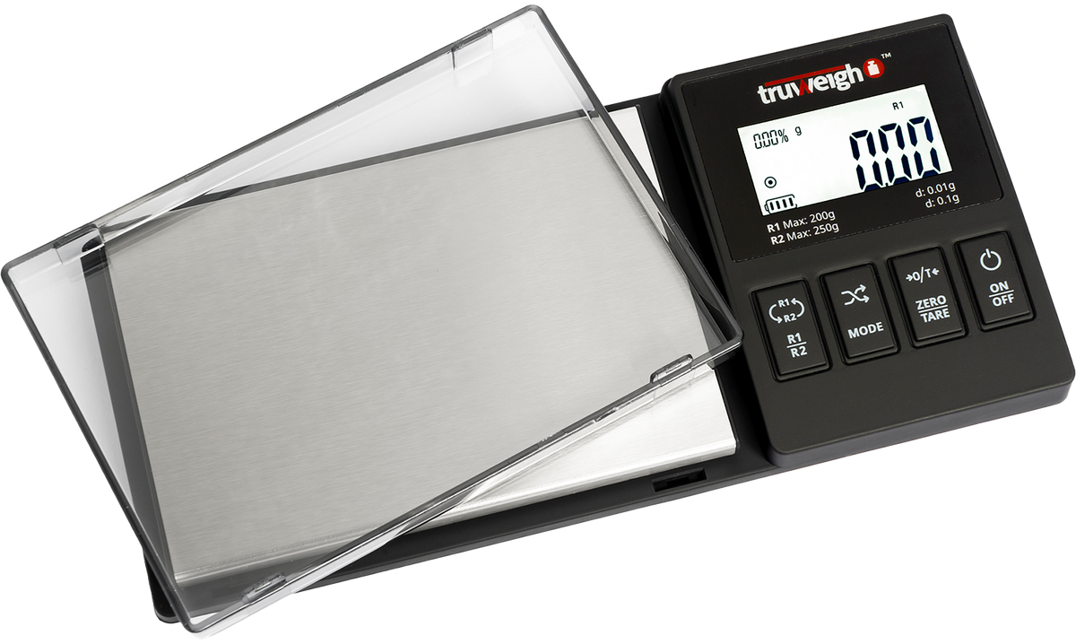 Truweigh REGENT Dual Resolution Mini Scale - 250g/200g x 0.1g/0.01g - Black