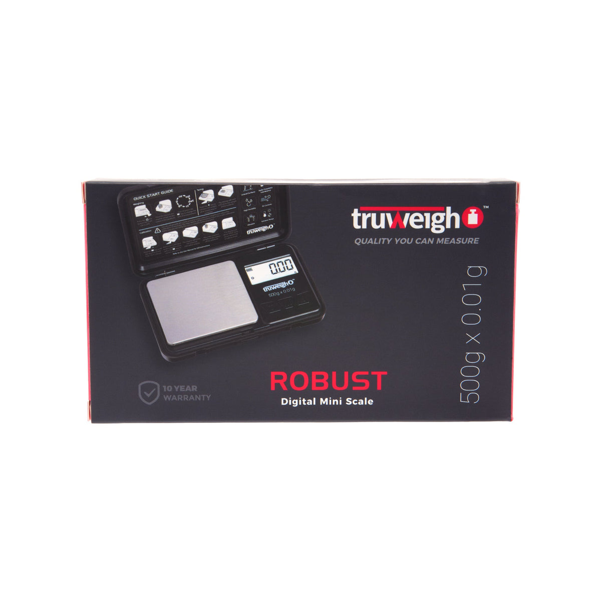 Truweigh Robust Digital Mini Scale – 500g x 0.01g - Black