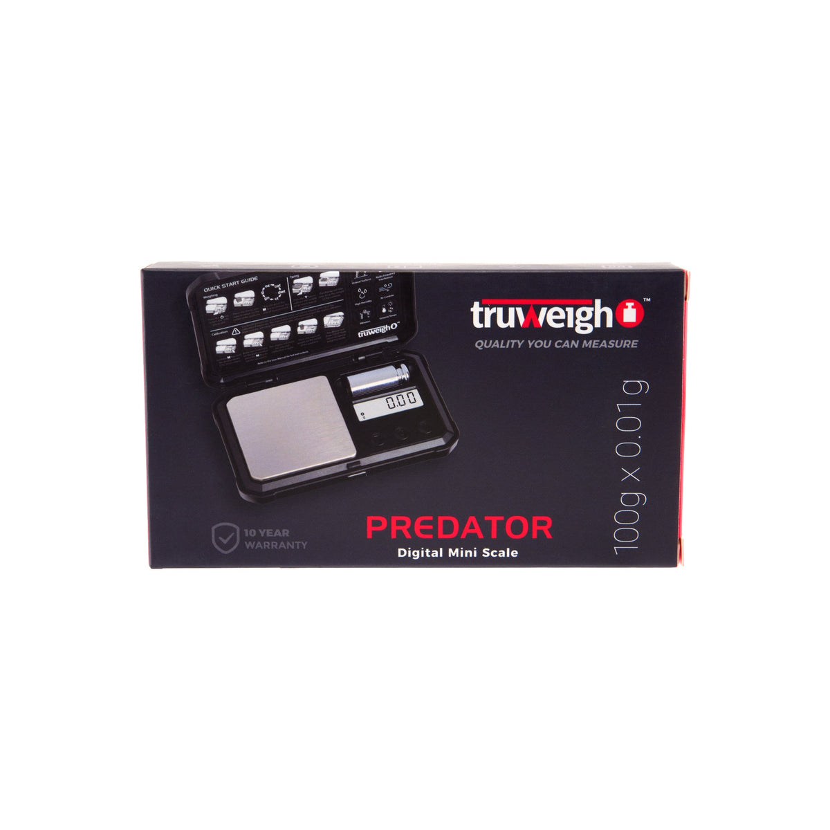 Truweigh Predator Mini Scale with Weight – 100g x 0.01g - Red