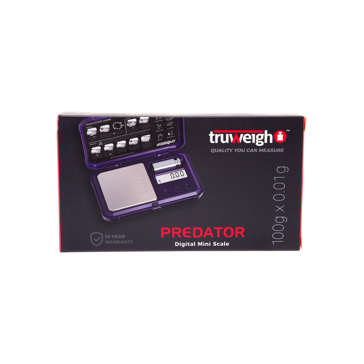 Truweigh Predator Mini Scale with Weight – 100g x 0.01g - Purple