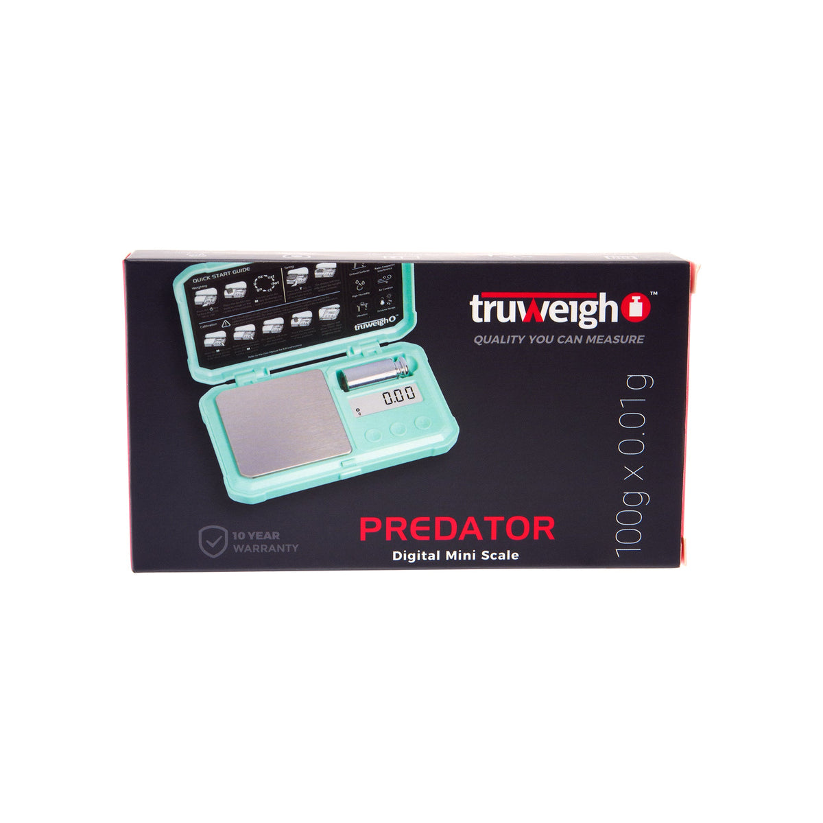 Truweigh Predator Mini Scale with Weight – 100g x 0.01g - Teal