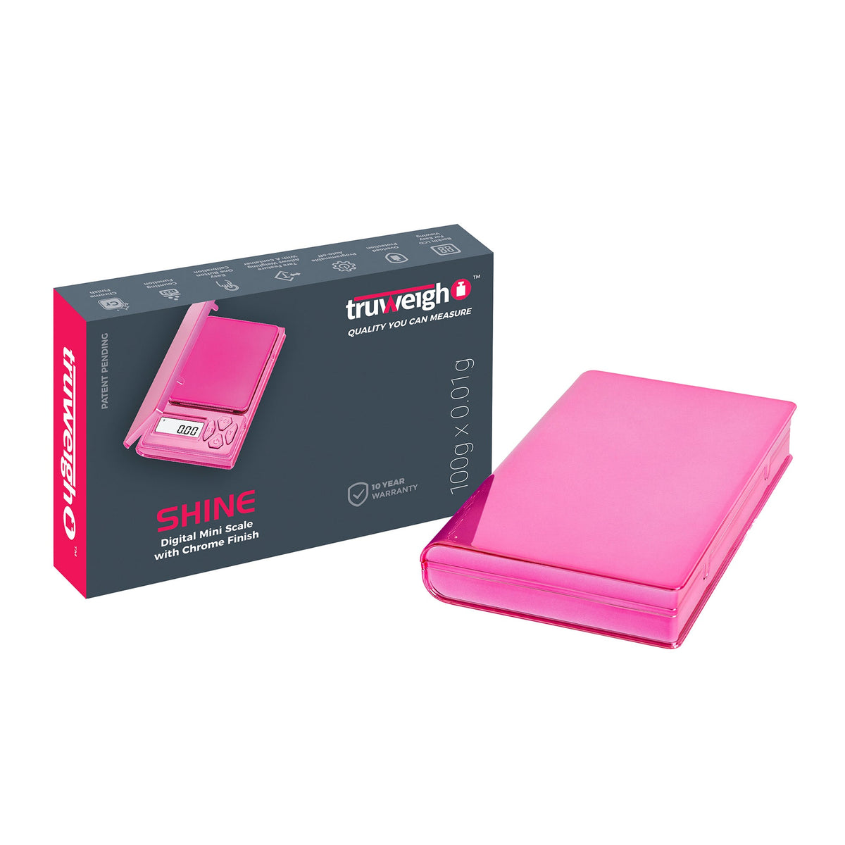 Truweigh Shine Scale - 100g x 0.01g - Pink