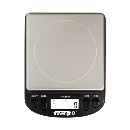 Truweigh Intrepid Series Black Compact Bench Scale with Bowl - 10kg x 1g