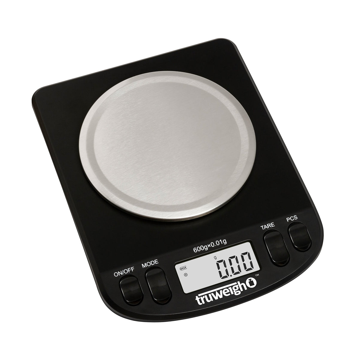 Truweigh Intrepid Series Black Compact Bench Scale w/ Calibration Weight – 600g x 0.01g