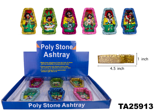 TA25913 Resin Ashtray - 6ct