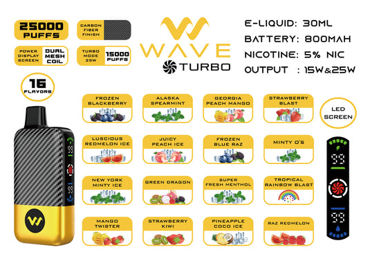 WAVE TURBO 25000 DISPOSABLE (5 ct Box)