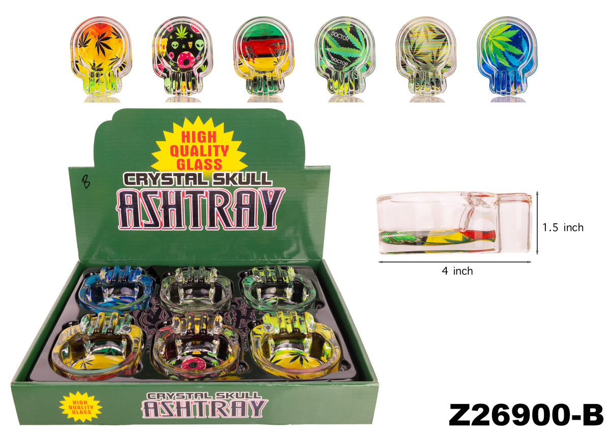 SKULL GLASS ASHTRAY A26900