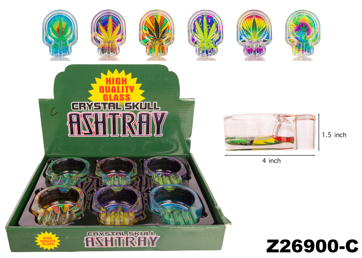 SKULL GLASS ASHTRAY A26900