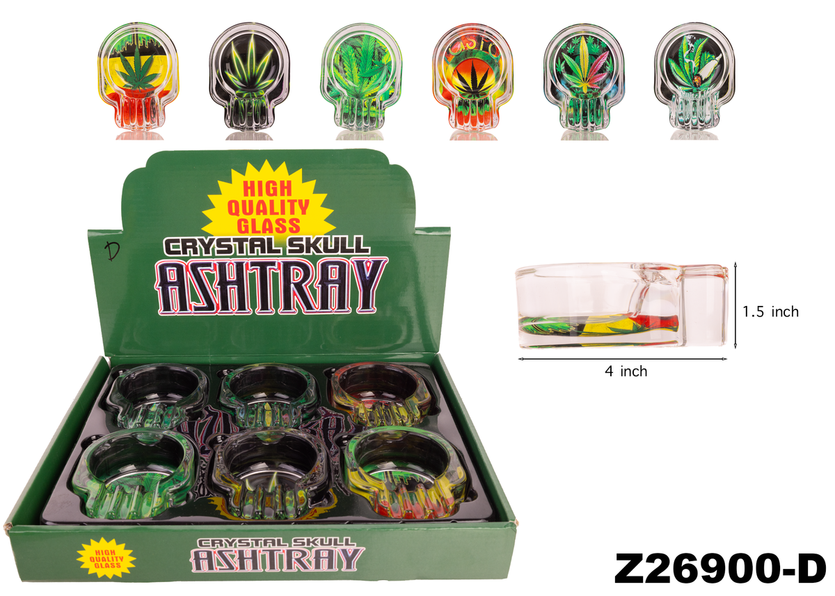 SKULL GLASS ASHTRAY A26900