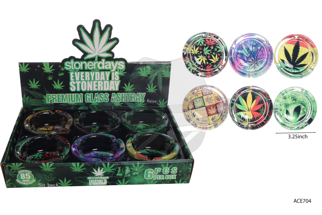 ACE704 Glass Ashtray-6ct