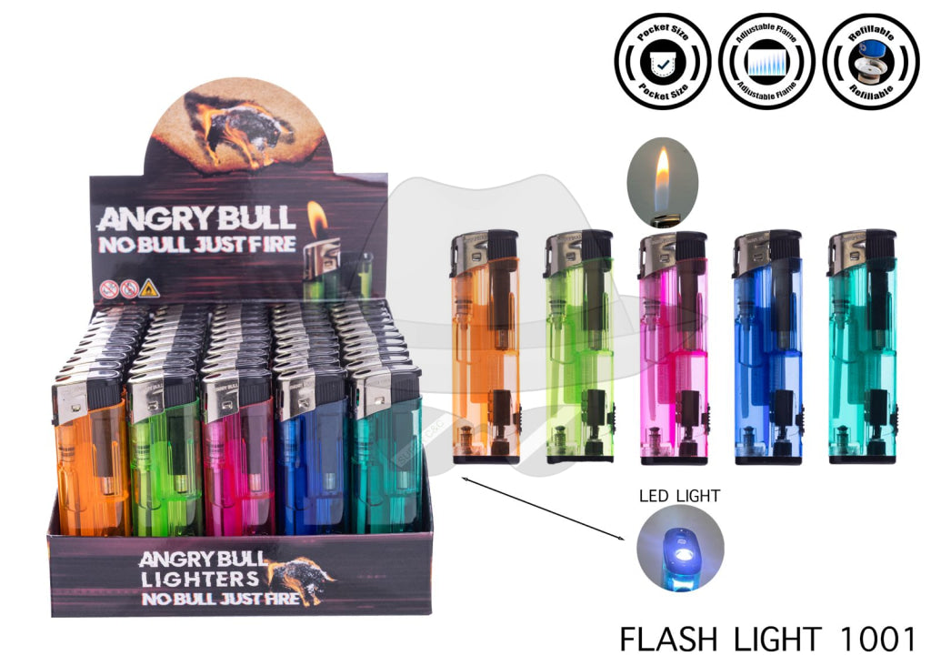ANGRY BULL FLASH LIGHT PT1001 Lighter 50CT