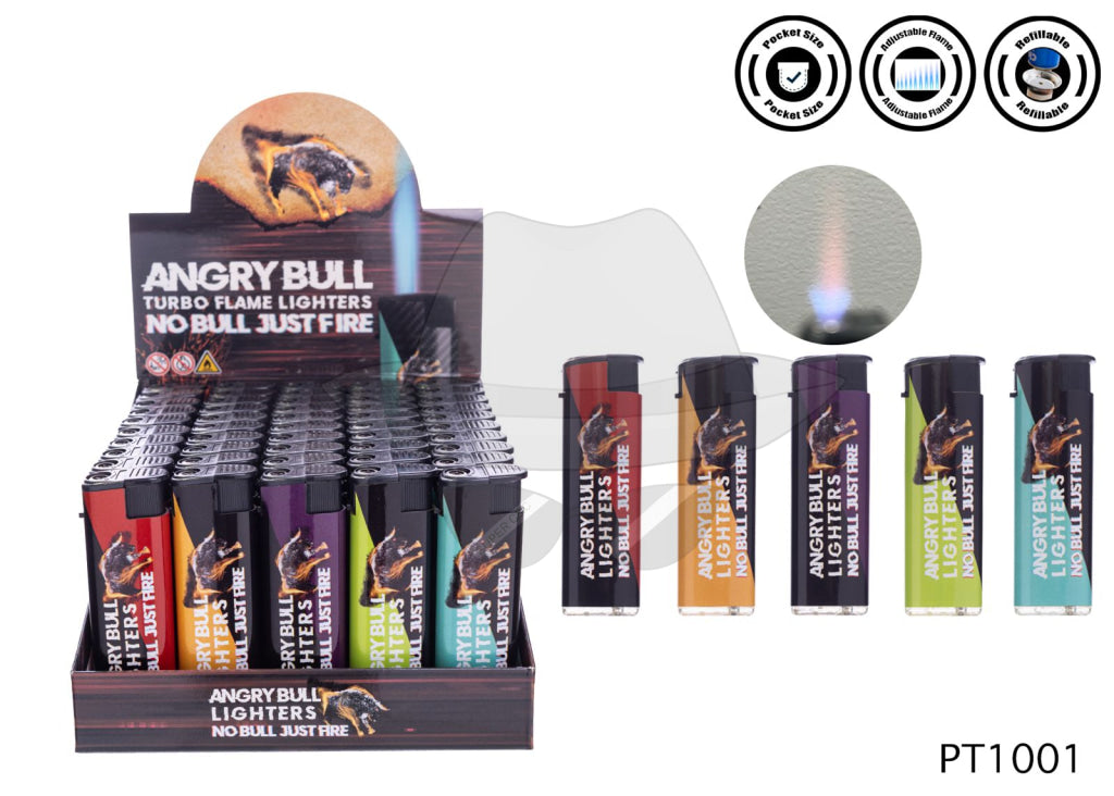 ANGRY BULL WIND PROOF PT1001 Torch Lighter 50CT
