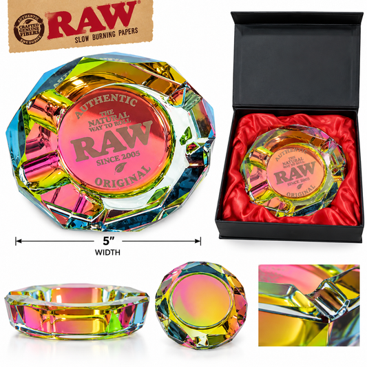 RAW Prism Glass Ashtray Rainbow