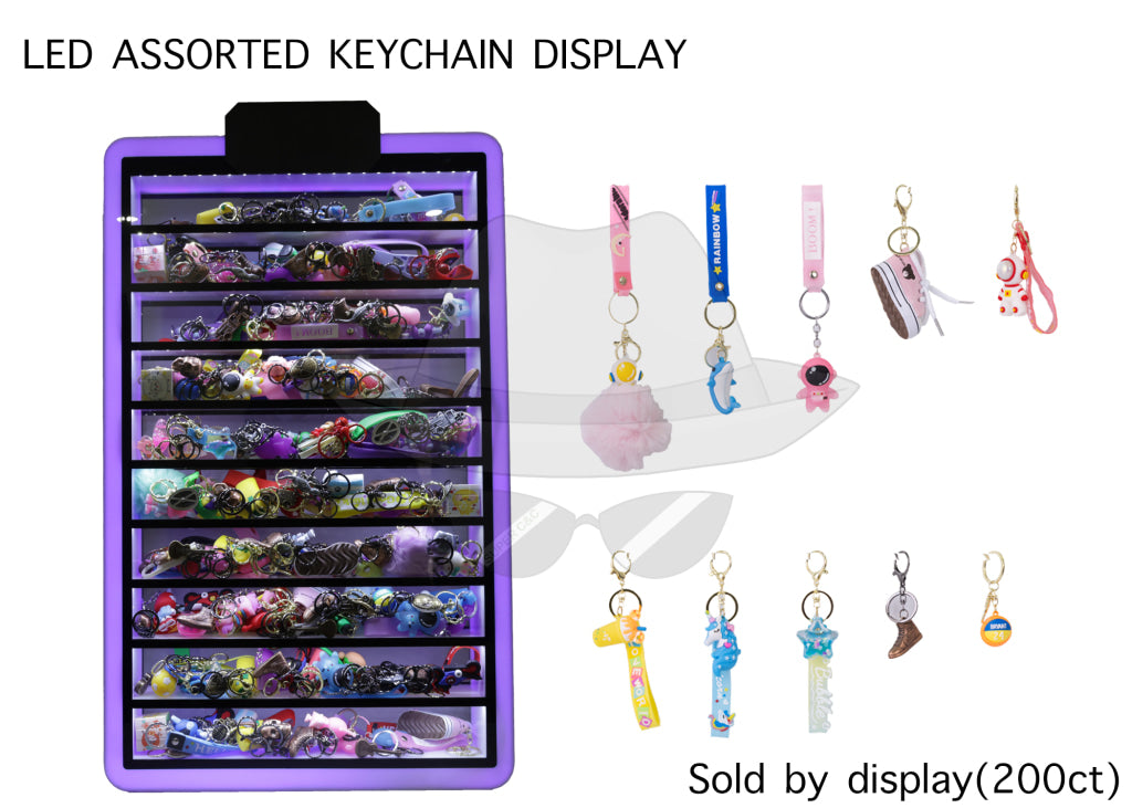 Assorted Design Keychain LED Light Display Kit ( 200ct )