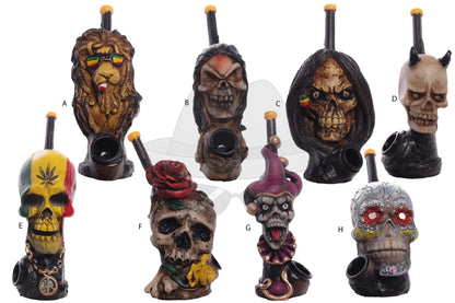 Assorted Skull design Handmade Resin Pipe