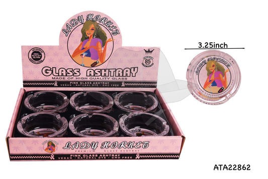 ATA22862 Glass Ashtray-6ct.