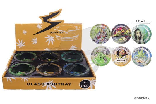 ATA22920B-8 Glass Ashtray 6ct