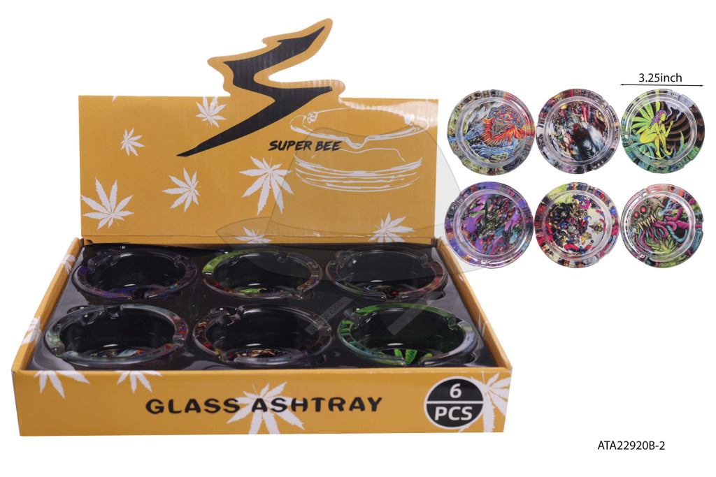 ATA22920B-2 Glass Ashtray 6ct