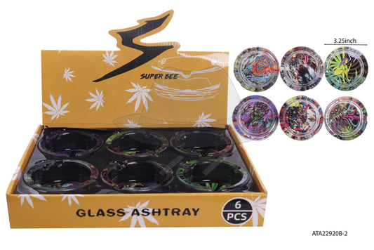 ATA22920B-2 Glass Ashtray 6ct