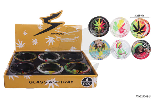 ATA22920B-5 Glass Ashtray 6ct