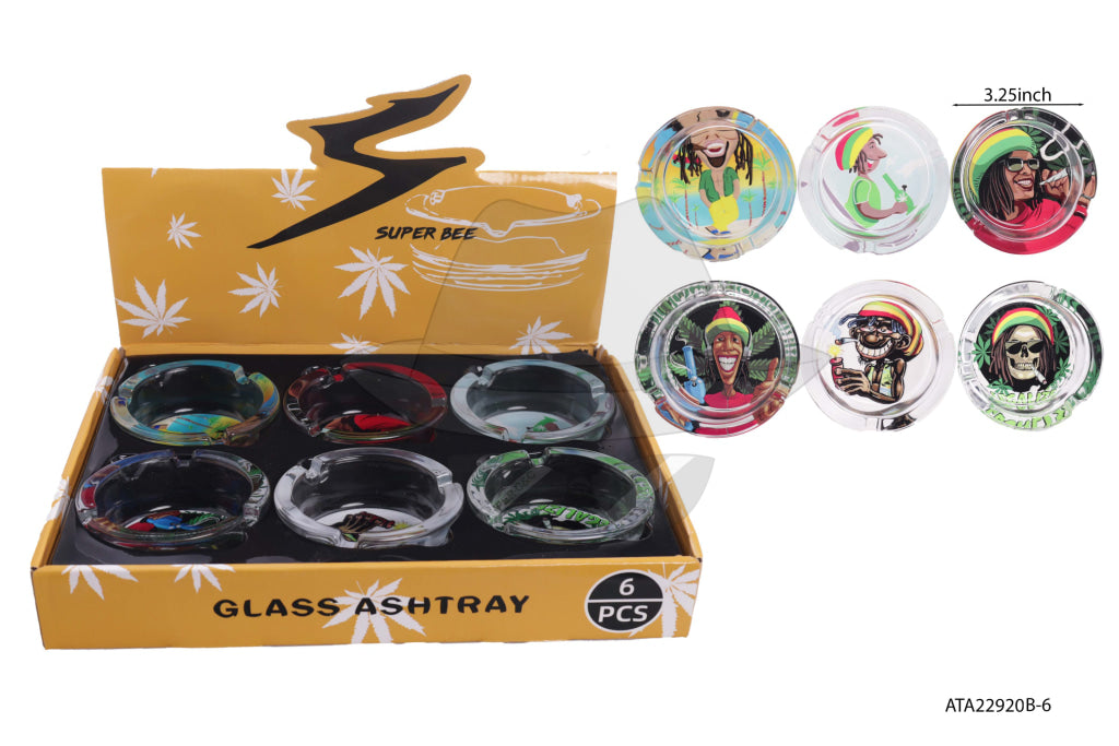 ATA22920B-6 Glass Ashtray 6ct