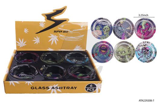 ATA22920B-7 Glass Ashtray 6ct