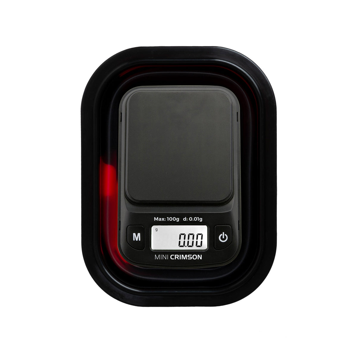 Truweigh Mini Crimson Scale Collapsible Bowl - 100g x 0.01g - Black / Red