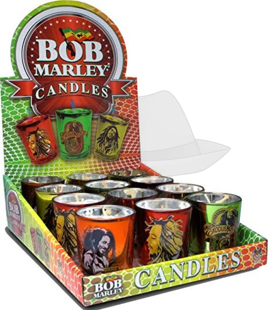 Bob Marley Tea Light Shot Glass Candles - Set of 12 Assorted Designs
