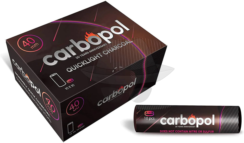 Carbopol 40mm Quick Light Hookah Charcoal