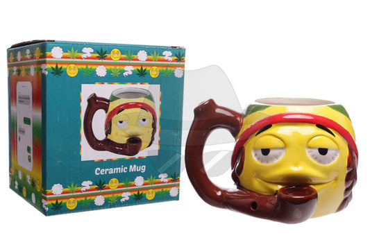 Ceramic Stoner Emoji Mug Pipe