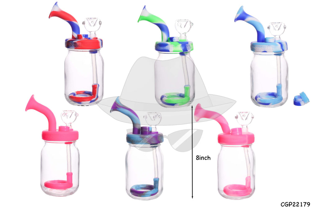 CGP22179 Silicone Glass Jar Water Pipe