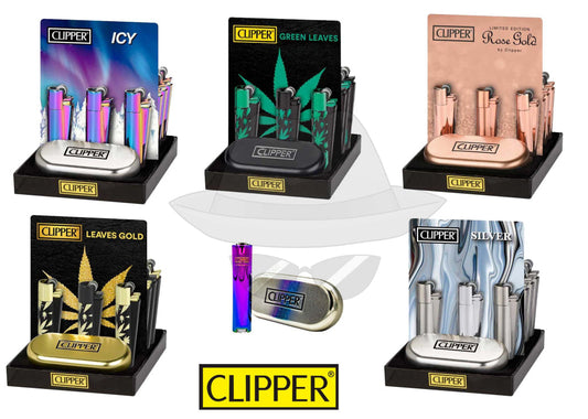 Clipper Metal Lighter With Case-12ct