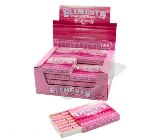 Elements Pink Pre-Rolled Tips - 20 Per Box