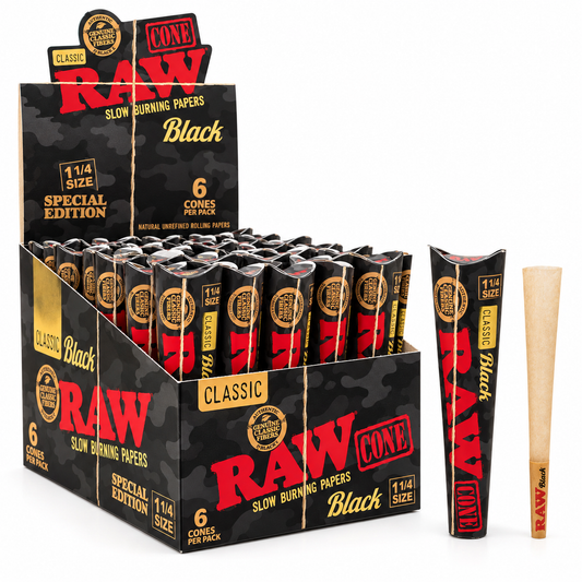 RAW Cone 1¼ Camo Black Special Edition