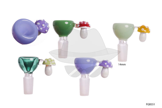 FGB551 14mm Male Candy w/Mushroom Glass Bowl
