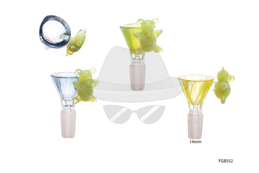 FGB552 14mm Male Bear Design Glass Bowl