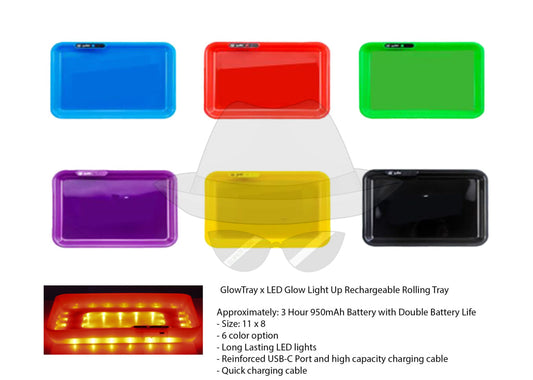 GlowTray x LED Glow Light Up Rechargeable Rolling Tray