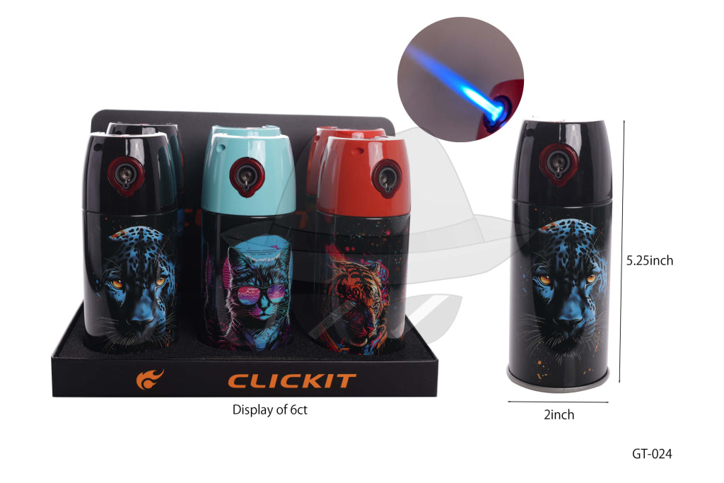 GT-024 Animal Spray Can Torch Lighter-6ct