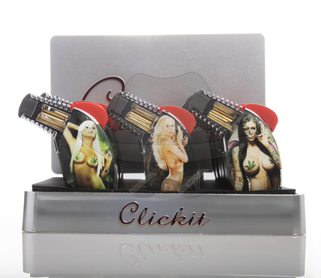 GT016C CLICKIT LADY TORCH DISPLAY OF 15PC