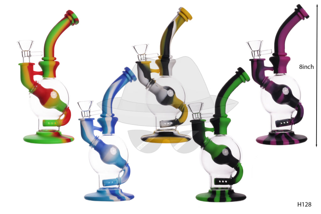 H128 Glass Ball Silicone Water Pipe