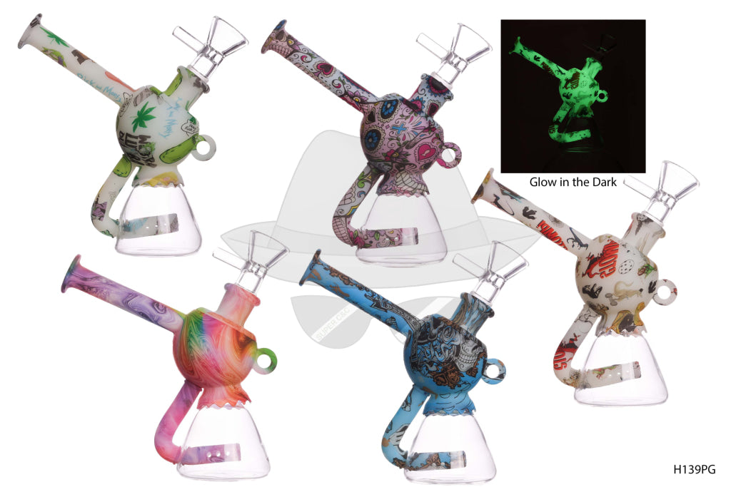 H139PG Glow in the Dark Silicone Water Pipe