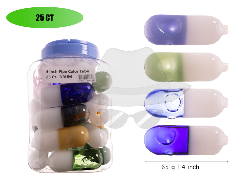 Jar of 25ct Color Tube Hand Pipe