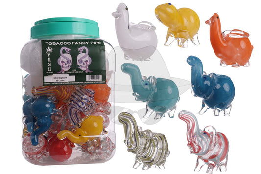 Jar of 30ct 3" Mini Elephant Pipe