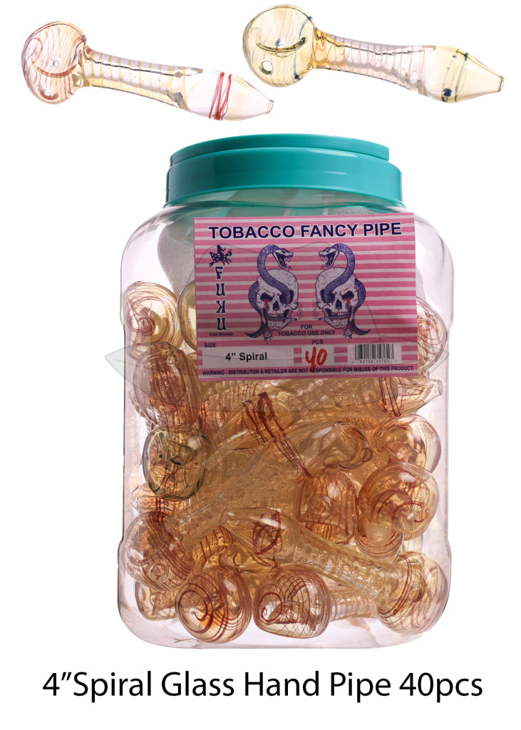 Jar of 40ct 4" Spiral Hand Pipe