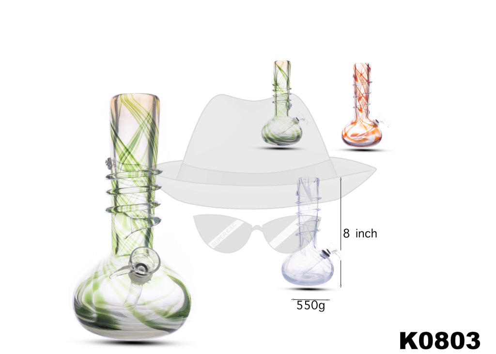 K0803 8 INCH SOFTGLASS WATER PIPE
