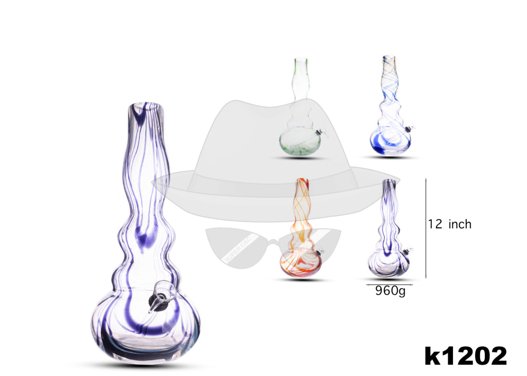 K1202 12 INCH SOFTGLASS WATER PIPE
