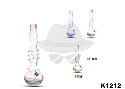K1212 12 INCH SOFTGLASS WATER PIPE